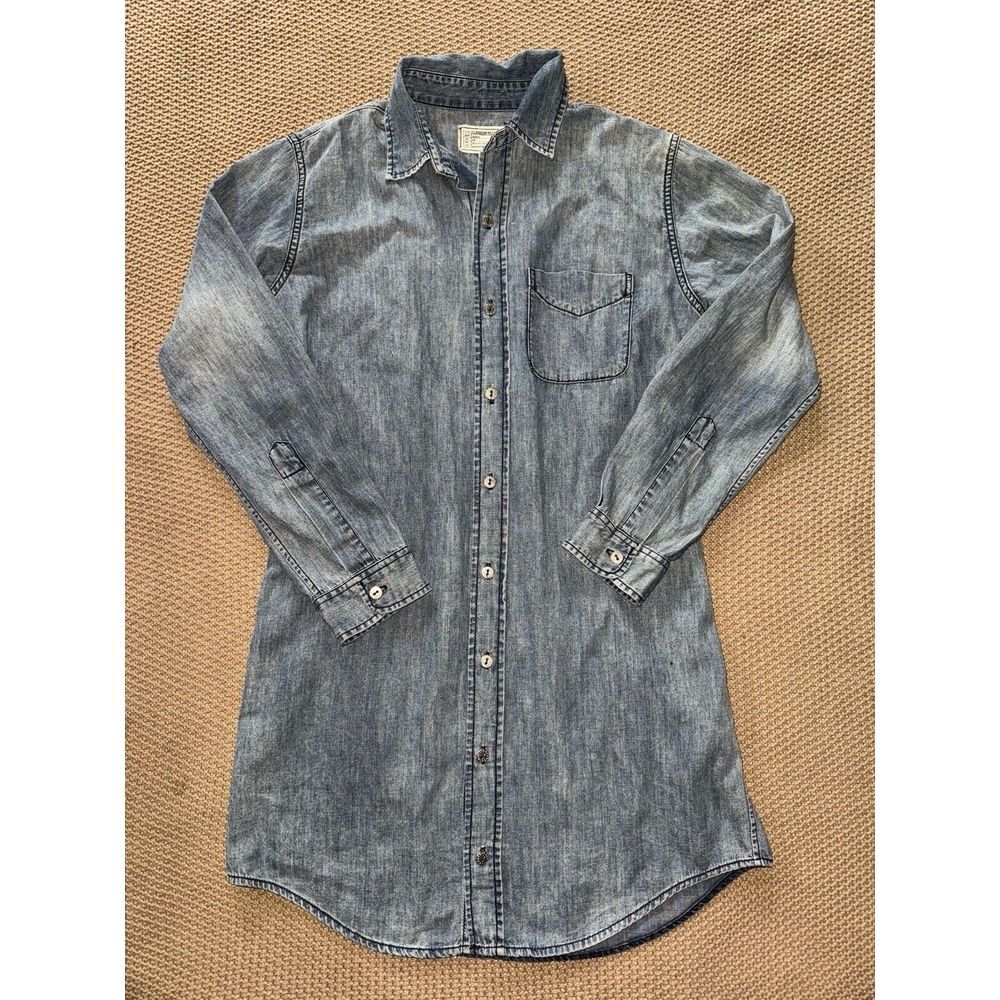 Current Elliott The Cardinal Blue Long Sleeve Indigo Shirtdress Size 1 Small